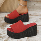 Damen Wedge-Pantoletten mit komfortablem Fußbett und flexiblem Obermaterial R&B