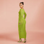 Damen eng anliegendes Netzkleid mit Cut-Out-Details R&B