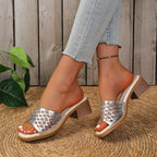 Damen Offene Wedge-Pantoletten mit modischem Netzdesign R&B