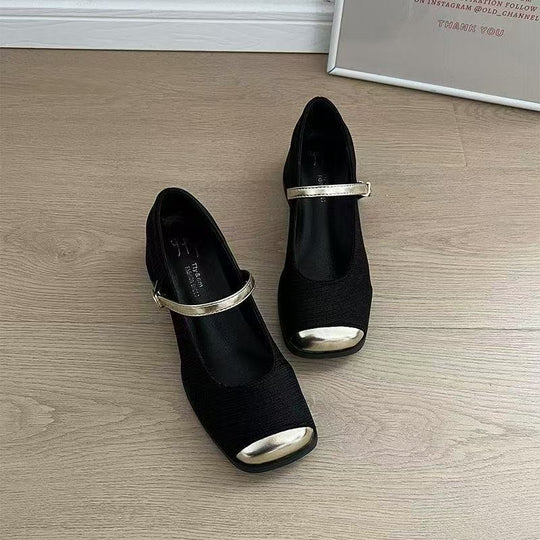 Damen Elegante Mary Jane Schuhe mit feinem Obermaterial und verstellbarem Riemen R&B