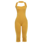 Damen Stylishes Jumpsuit mit schmalen Trägern und asymmetrischem Ausschnitt R&B