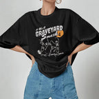 Damen T-Shirt mit künstlerischem Skelettmotiv und einzigartigem Druck R&B