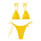 Damen Triangel-Bikini mit dekorativen Schnürdetails