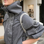 Damen Leichte Utility-Jacke mit hohem Stehkragen und lässigem Schnitt R&B