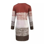 Damen Freizeitkleid mit modernem Streifenmuster und bequemen Schnitt R&B