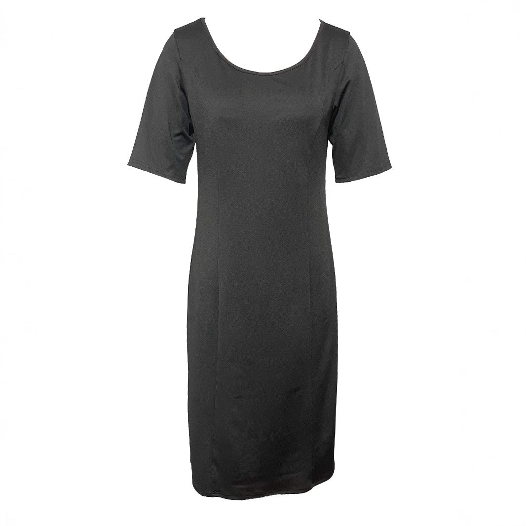 Damen Elegantes Blusen-Kleid mit floralen Spitze-Ärmeln und schwingendem Saum R&B