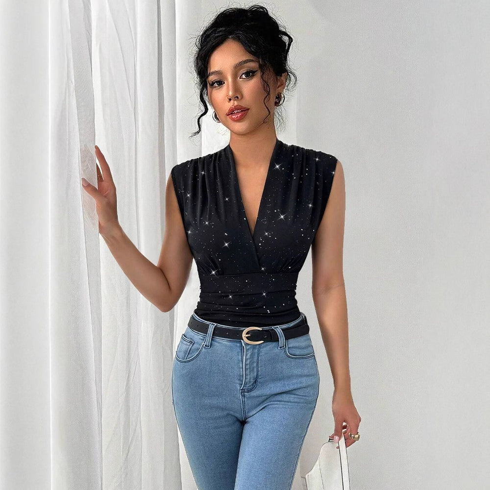 Damen Elegantes Wickeloberteil mit funkelnden Details R&B