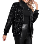 Damen Glamouröse Pailletten-Bomberjacke R&B