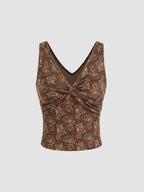 Damen Dekoratives Floral Top mit Raffungen R&B