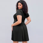 Damen elegantes A-Linien Kleid mit schwingendem Rock und modischem Schnitt R&B