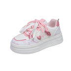 Damen Plateau Sneakers mit verspieltem Bärenmotiv und dämpfender Sohle