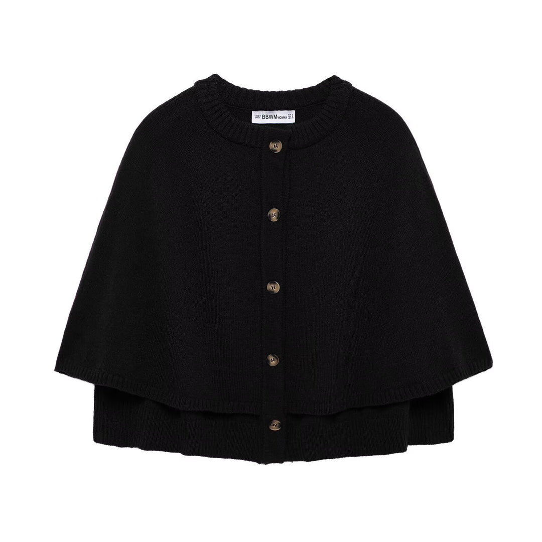 Damen Strick Poncho R&B