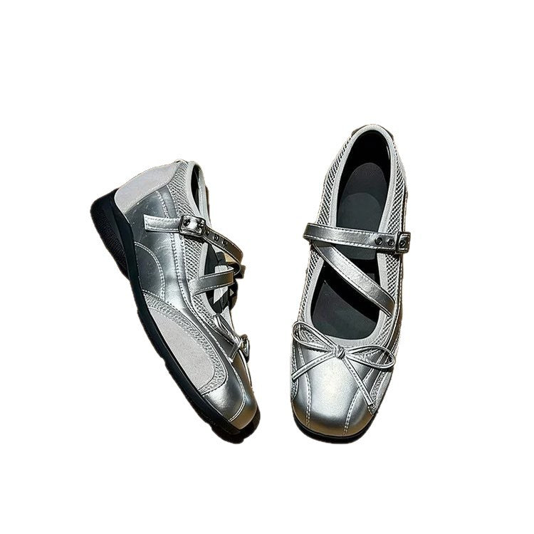 Damen elegante Mary Jane Ballerinas mit dekorativem Riemchen und komfortablem Fußbett R&B