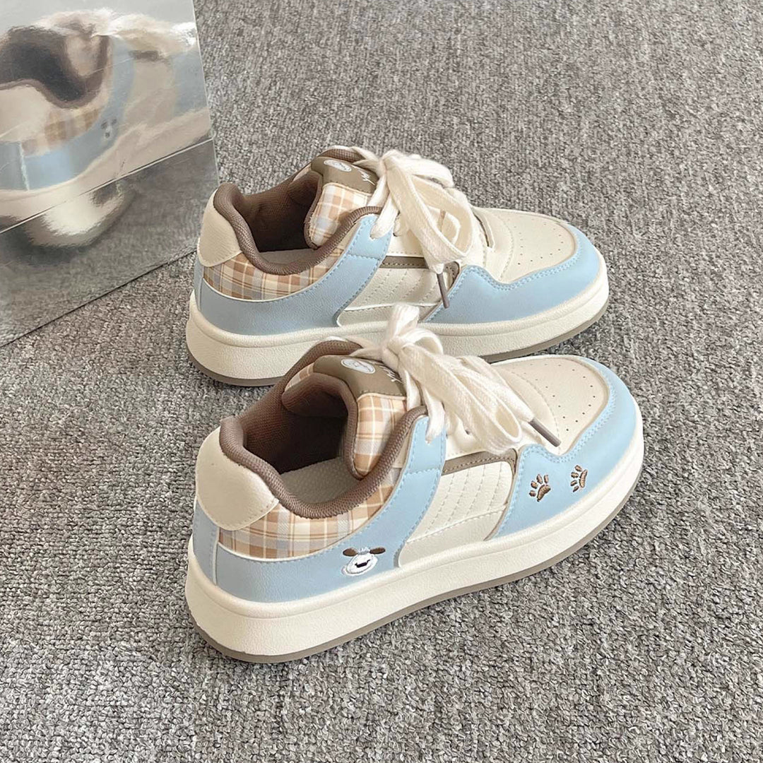 Damen Sneakers im verspielten Karo-Look mit Tiermotiven und bequemer Dämpfung R&B