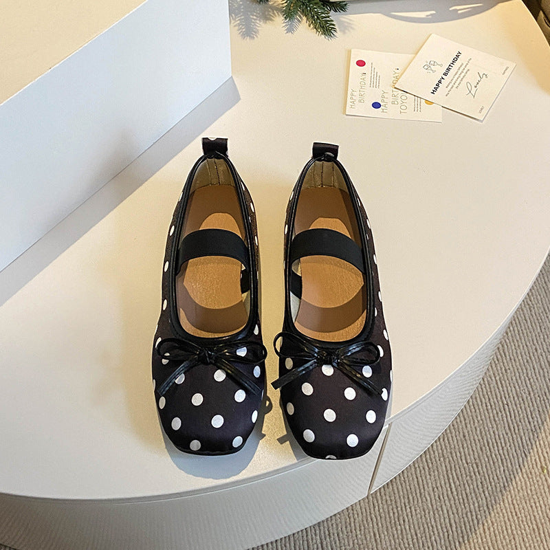 Damen Ballerinas mit verspieltem Punktedesign und elastischem Riemen R&B