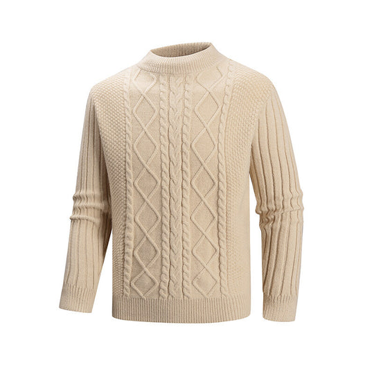 Herren Strickpullover mit strukturiertem Design und hohem Kragen R&B