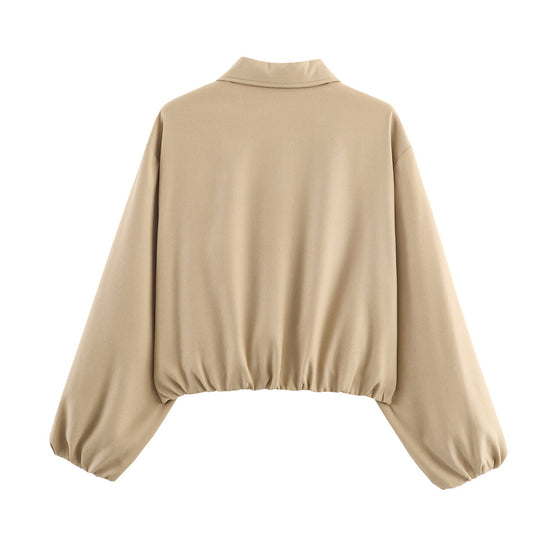 Damen lässige Übergangsjacke mit elastischen Bündchen R&B