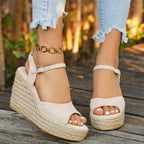 Damen Wedge-Pantoletten mit eleganter Schnallenverzierung R&B