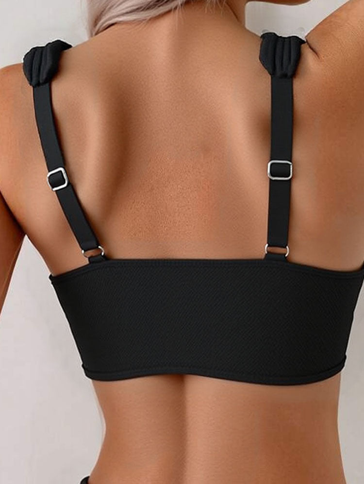 Damen Bandeau-Bikini mit breiten Trägern