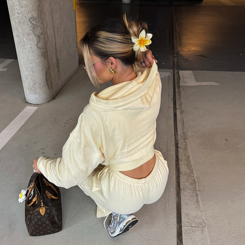 Damen lässige Sportbekleidungs-Set mit cropped Oberteil und bequemen Shorts R&B