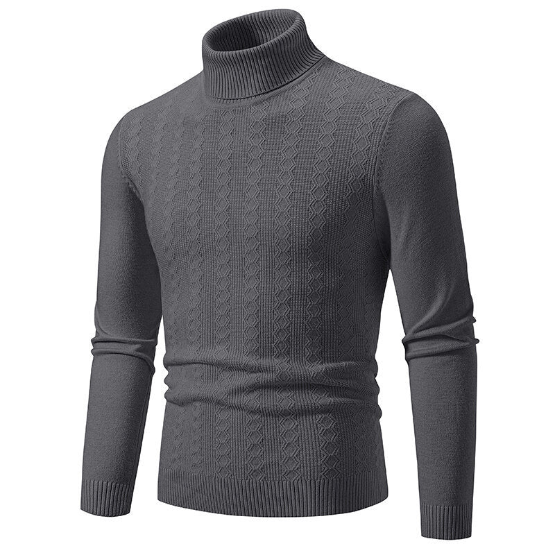 Herren Rollkragenpullover mit strukturiertem Zopfdesign R&B