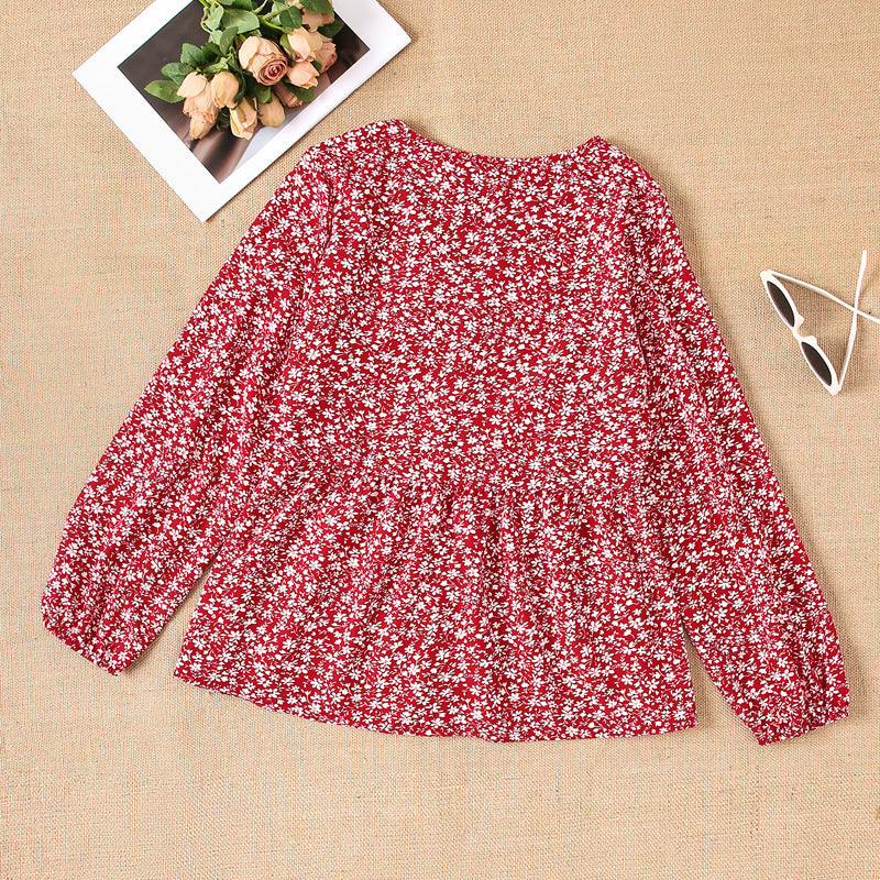Damen Bluse mit floralem Design und Knopfdetails R&B