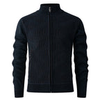 Herren Strickjacke mit strukturiertem Muster und hohem Kragen R&B
