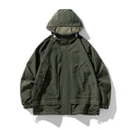 Herren winddichte praktische Outdoor-Jacke mit verstellbarer Kapuze und großen Taschen R&B