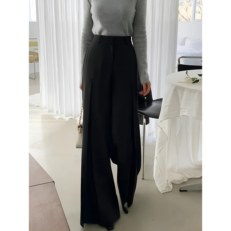 Damen elegante weite Hose mit Falten R&B