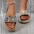 Damen modische Riemchen-Sandalen mit Glitzerelementen R&B