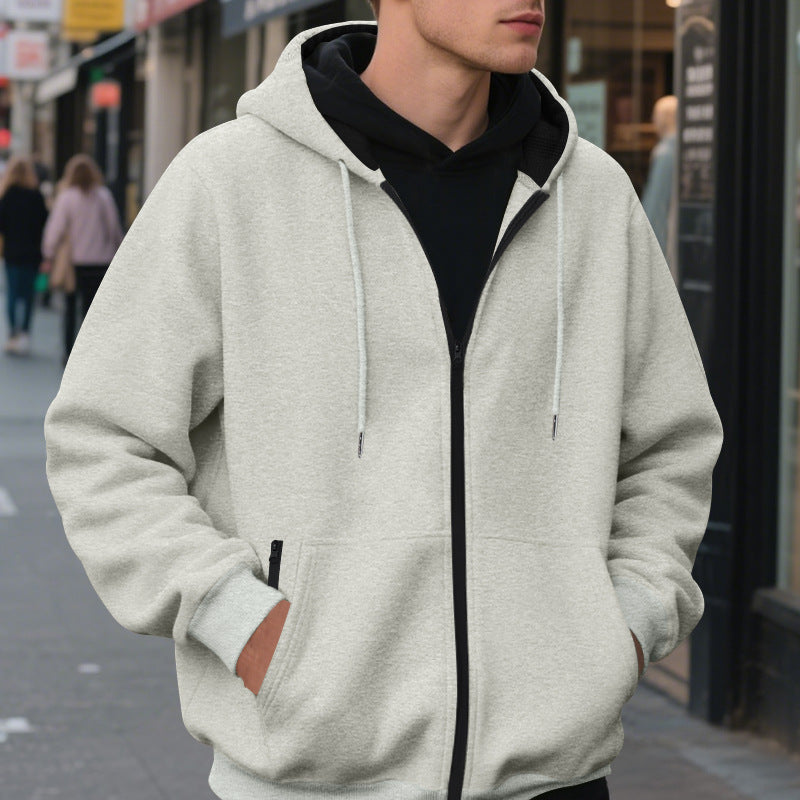 Herren Zip-Hoodie mit praktischen Taschen und atmungsaktiver Fleece-Innenausstattung R&B