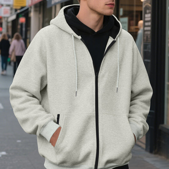 Herren Zip-Hoodie mit praktischen Taschen und atmungsaktiver Fleece-Innenausstattung R&B