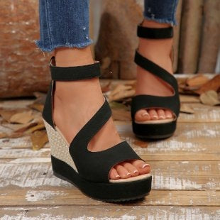 Damen Wedge-Sandaletten mit komfortablem Riemen-Design R&B
