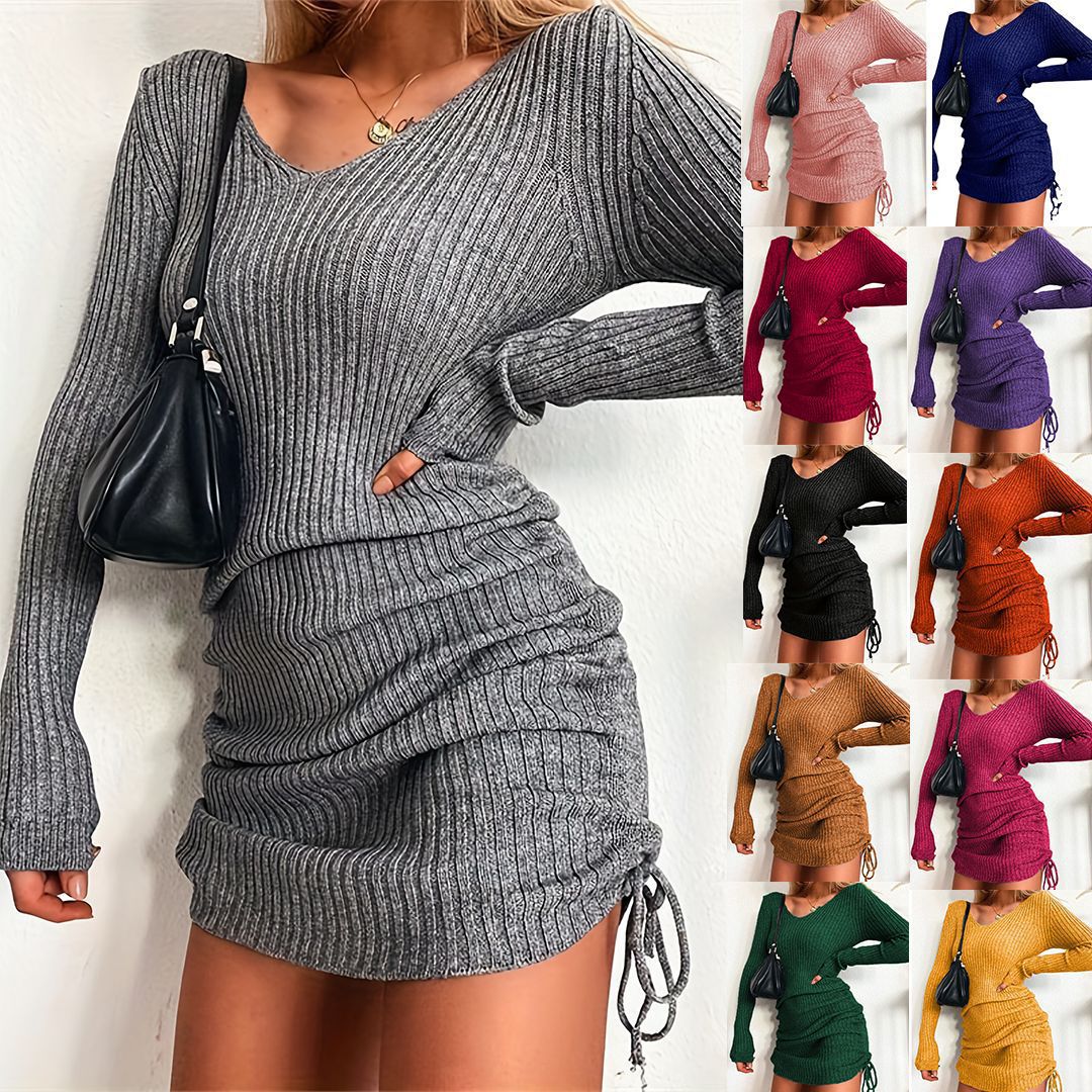 Damen Strickkleid mit raffinierten Raffungselementen R&B
