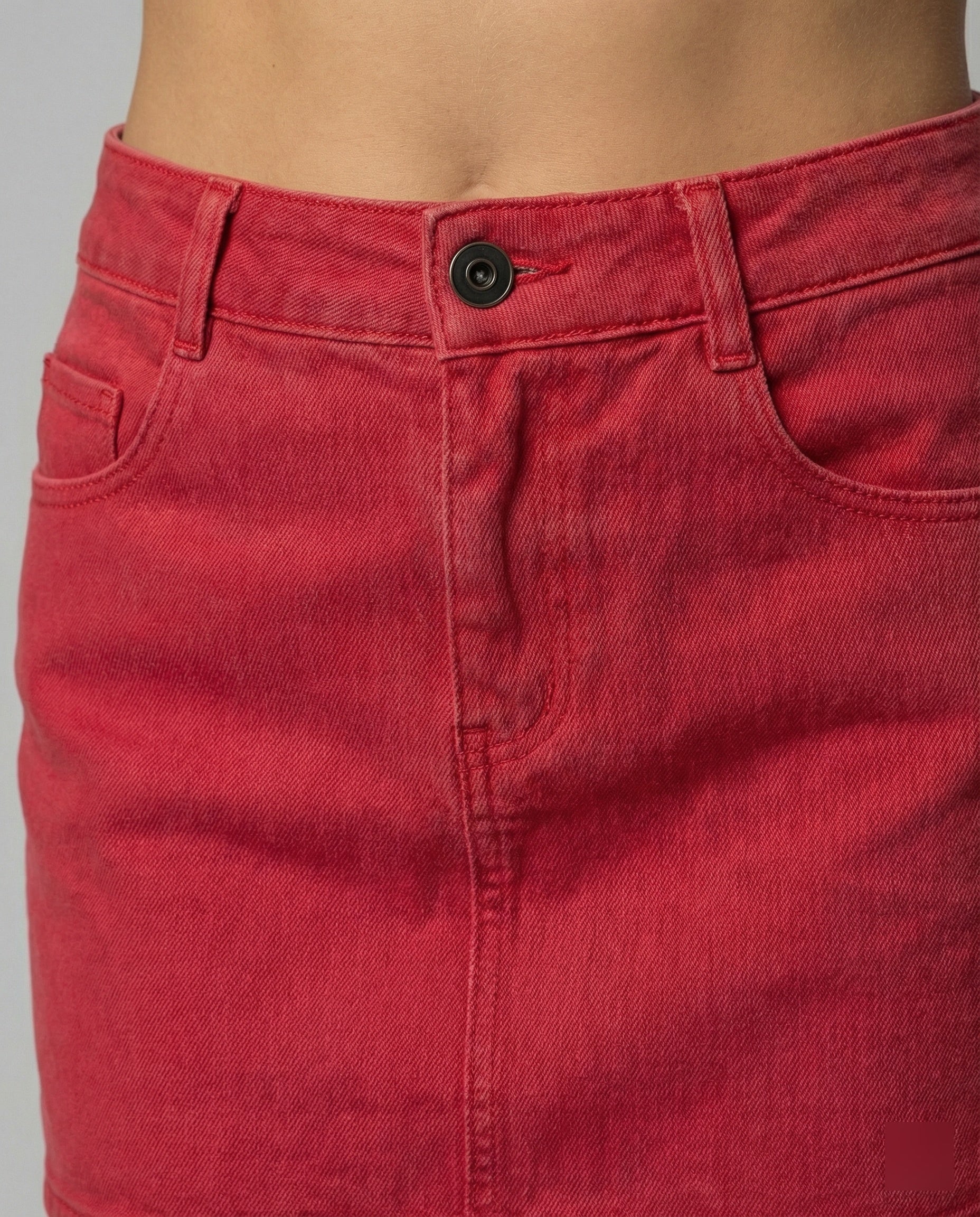 Retro Denim Minirock Gerade Passform Baumwolle Herbst Winter Rock