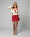 Retro Denim Minirock Gerade Passform Baumwolle Herbst Winter Rock