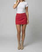 Retro Denim Minirock Gerade Passform Baumwolle Herbst Winter Rock