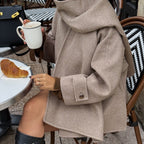 Damen modische Wolljacke mit oversized Schnitt und elegantem Revers R&B