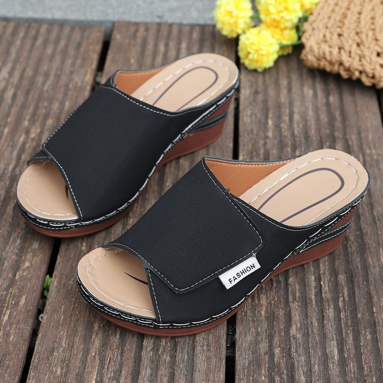 Damen Bequeme Wedge-Pantoletten R&B