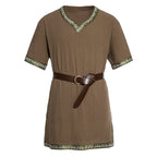 Damen Mittelalterliches Kleid mit dekorativem Kragen und Gürtel