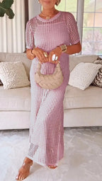 Frauen Elegante Mesh Maxi Kleid R&B