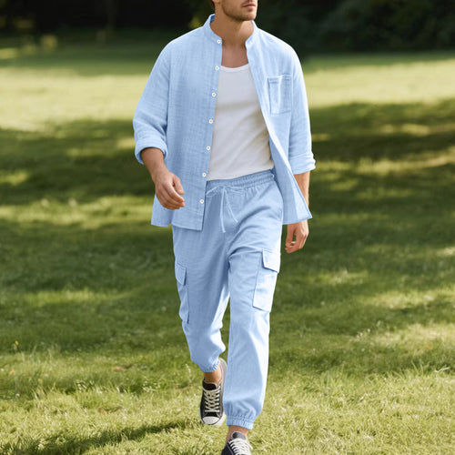 Herren lässige Hemdjacke mit hochwertigem Baumwollmix und praktischen Taschen R&B