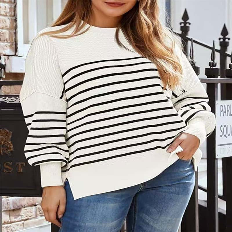Damen gestreifter Sweatshirtpullover R&B