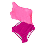 Damen Einseitiger Badeanzug mit asymmetrischem Design R&B