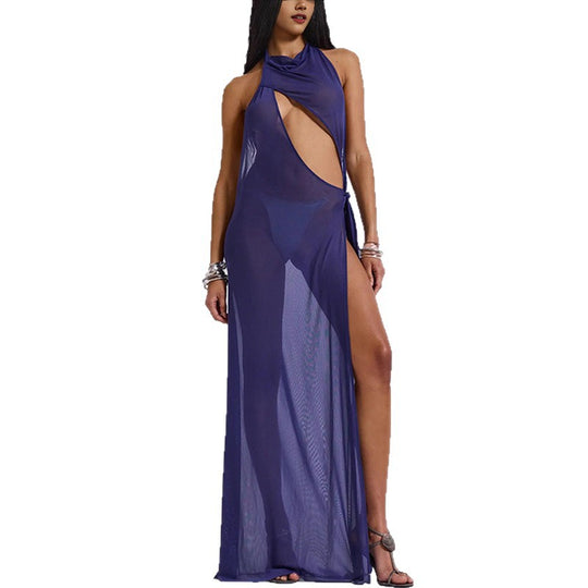 Damen Elegantes Cut-Out Maxikleid R&B