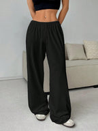 Damen Weit geschnittene Stoffhose mit elastischem Bund und komfortablem Schnitt R&B