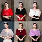 Damen eleganter und luxuriöser Umhang aus Kunstpelz