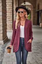 Damen Strickjacke mit strukturiertem Muster und praktischen Taschen R&B