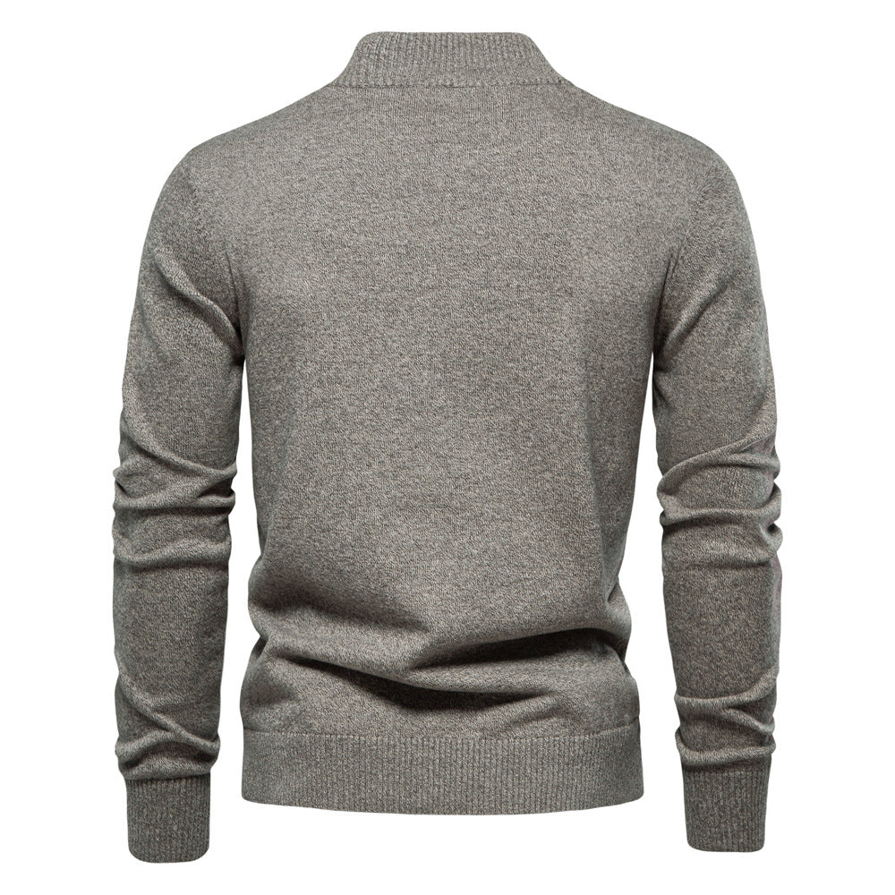 Herren Strickjacke mit modernem Stehkragen und praktischen Knöpfen