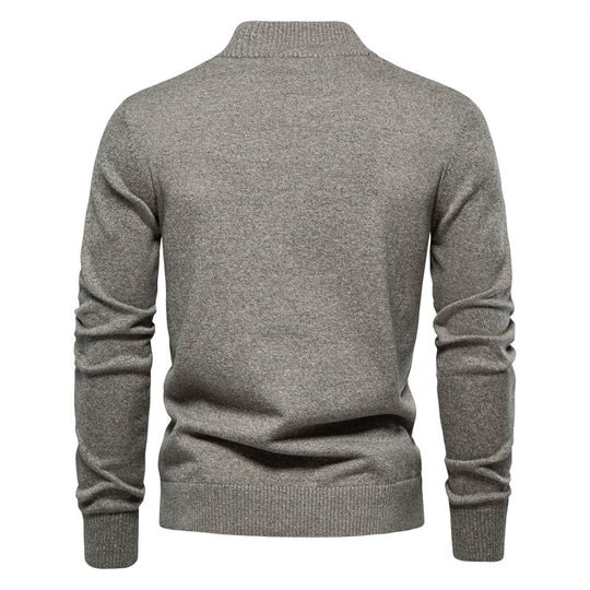 Herren Strickjacke mit modernem Stehkragen und praktischen Knöpfen R&B